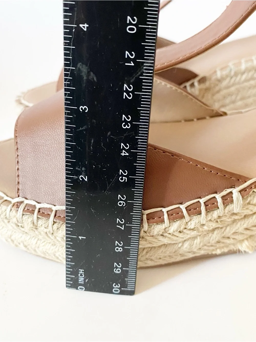 Giani Bernini CAYLAA wedge espadrille sandal saddle brown smooth vegan leather